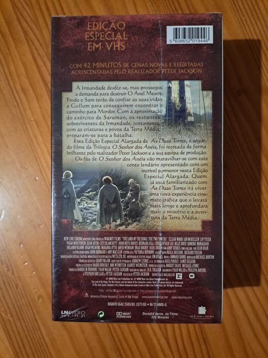 Cassete video VHS Senhor dos Anés as Duas Torres