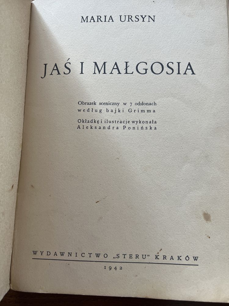 Jaś i Małgosia według bajki  Marja Ursyn  1942 r