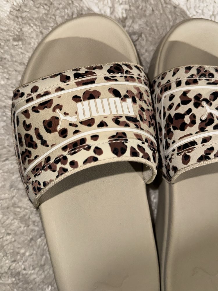 Тапки Puma лео принт шлепанцы