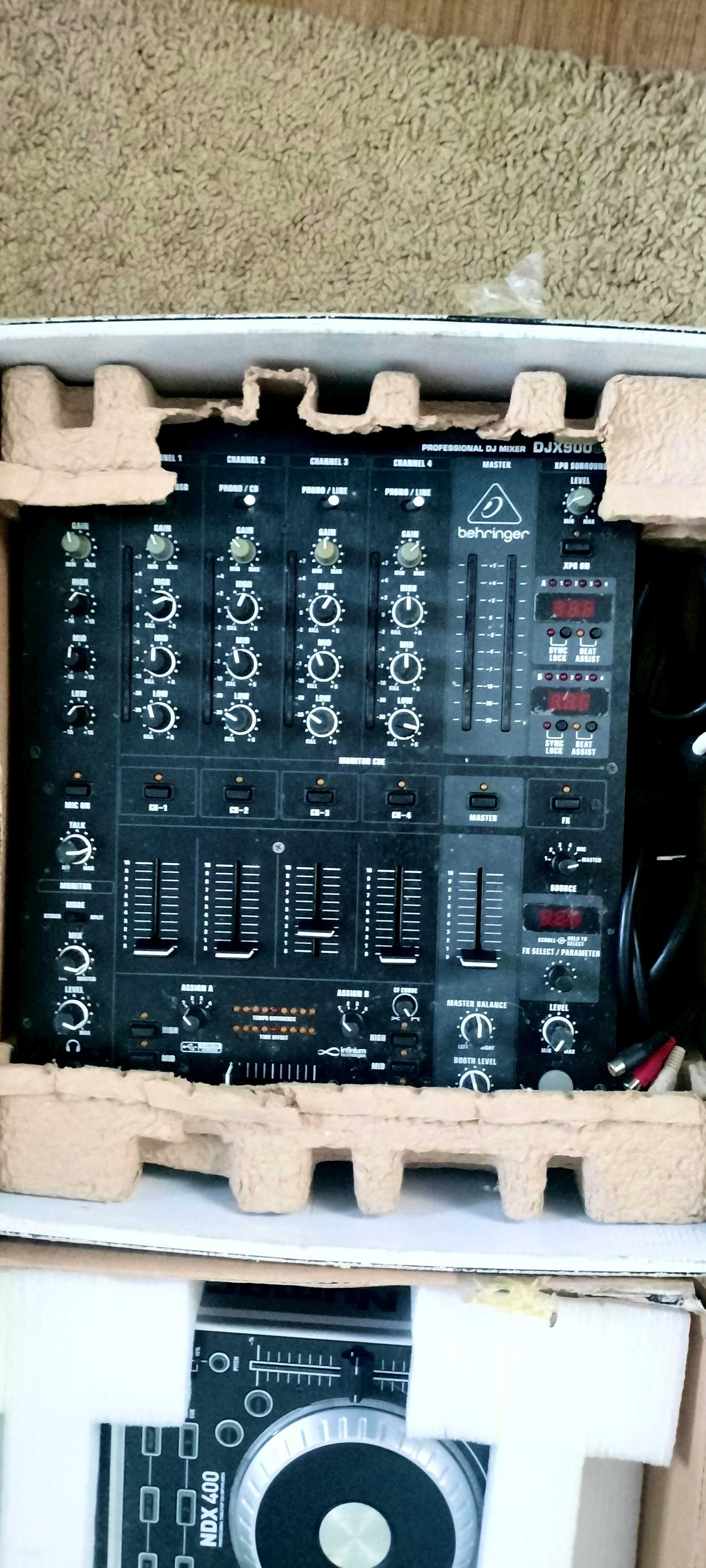 2xCDJ Numark NDX400 + Mikser Behringer DJX900