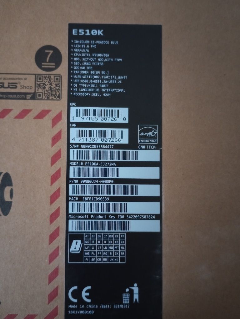 Laptop, Asus E510k