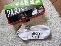 Kenzo stópki skarpety męskie 6 sz czarny bialy szary zapachowe pudełku