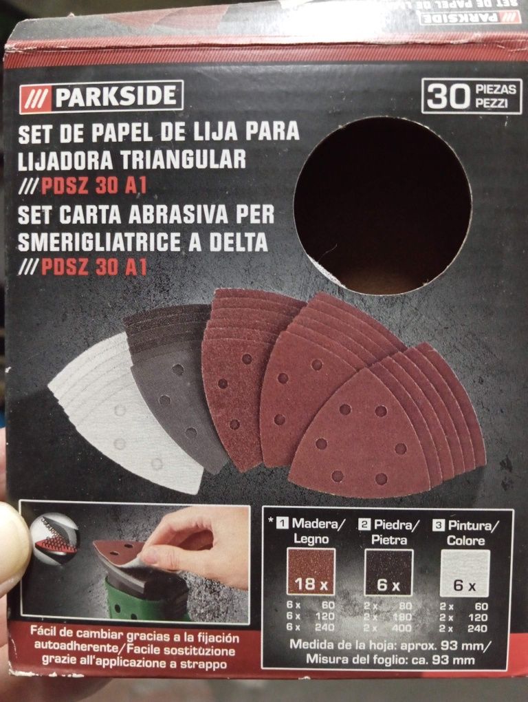 Lixadora Parkside nova com oferta cx lixas