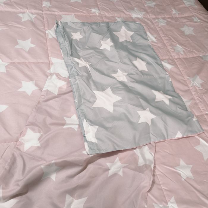 Edredão de inverno inversível cor-de-rosa/ cinza (250/270)