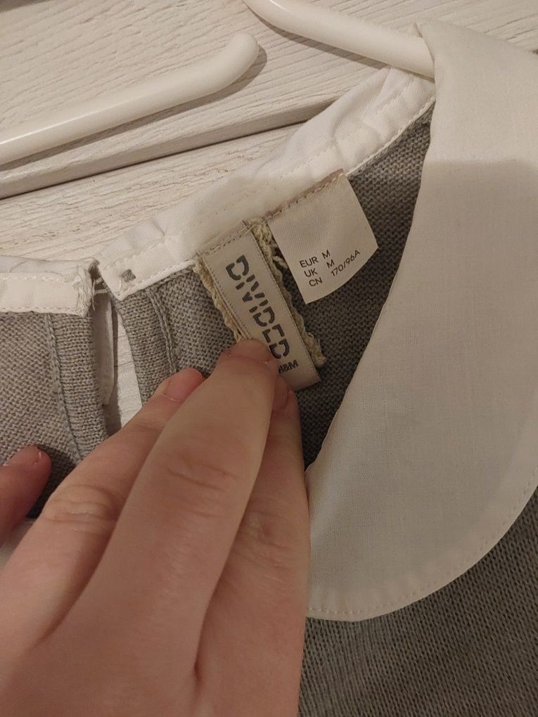 Sweterek bluzka cienki z kołnierzykiem pensjonarka 40 M H&M