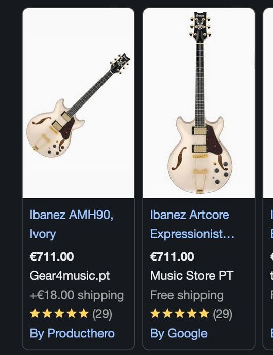 Ibanez AMH90 Pearl Artcore Semi Hollow Electric Guitar