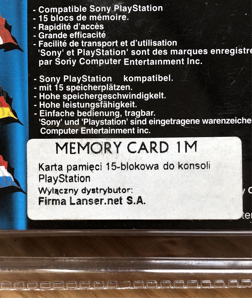 NOWA karta pamięci do PlayStation Real Memory Card 1 MB 15 blocks PSX