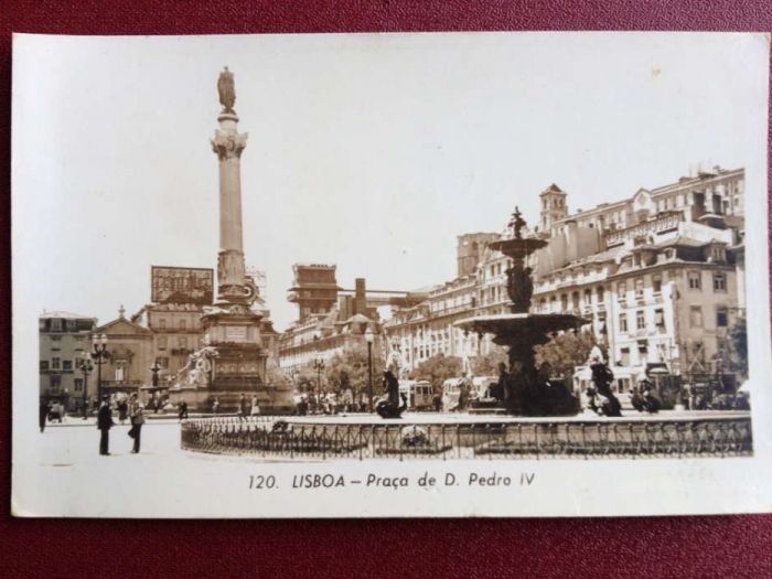 Postal Lisboa 1963, Praça de Dom Pedro lv. 1963 selado e carimbado, mu