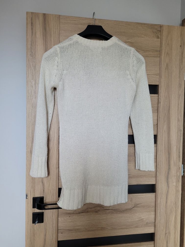 Sweter kremowy gruby splot