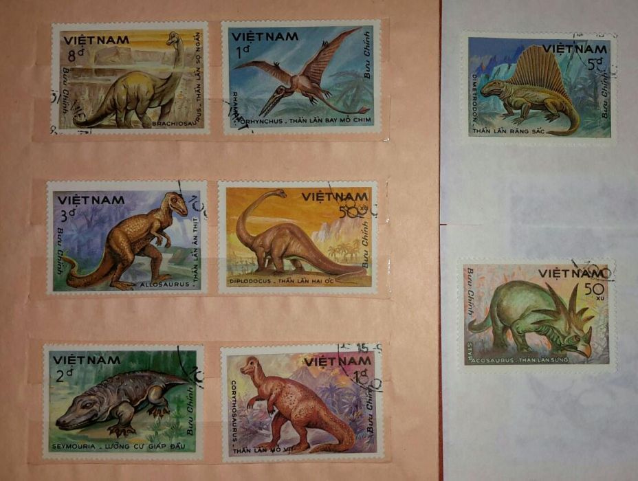 Марки коллекционные VIETNAM 1984 г. Динозавры