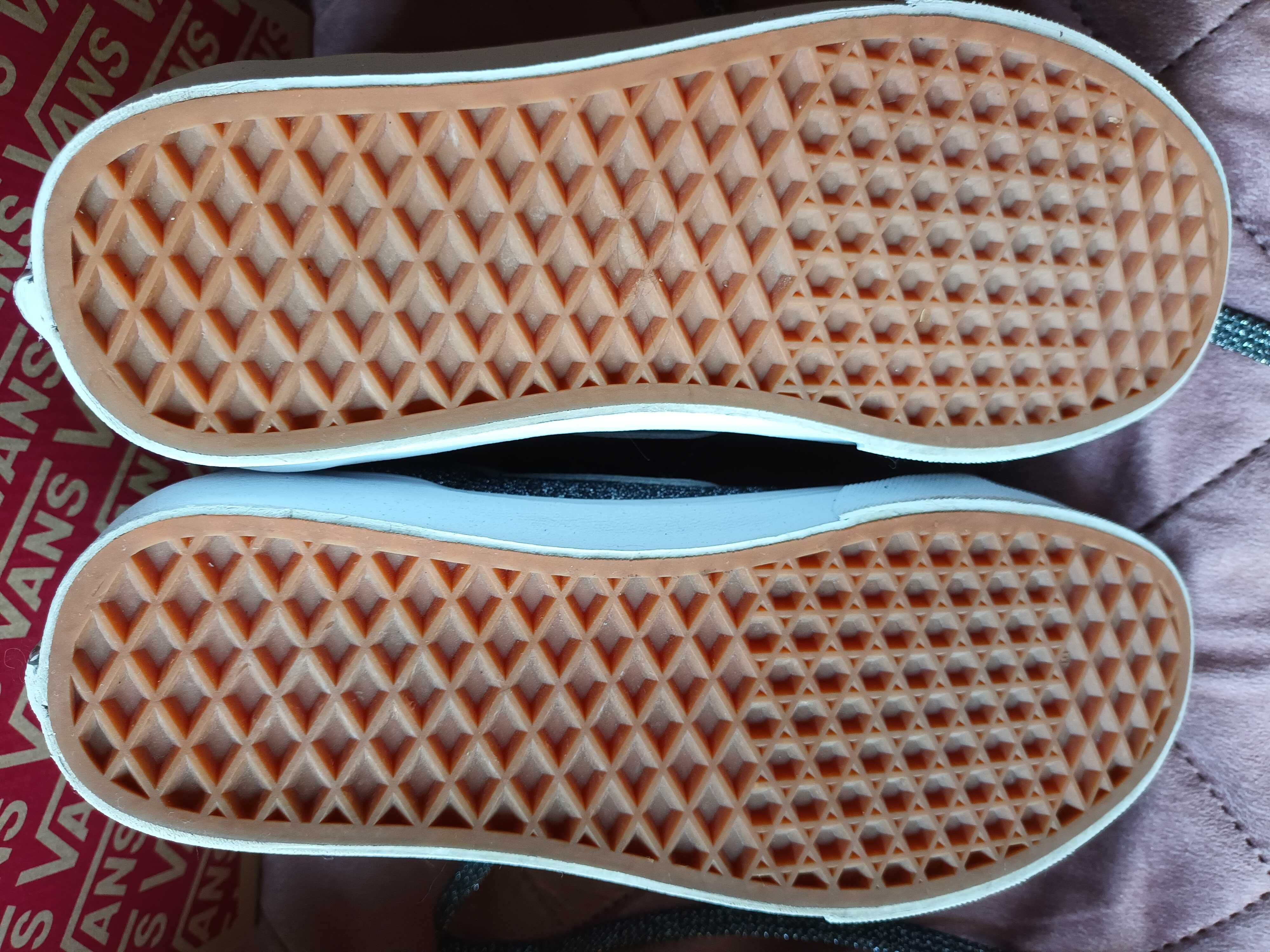 VANS old skool trampki wysokie brokatowe srebrne j.nowe r.38,5