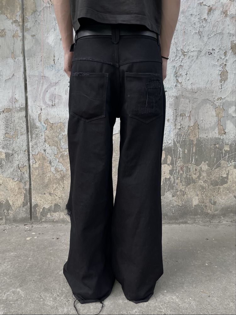baggy flared distressed jeans opium y2k