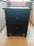HEMNES Komoda, szafka nocna 2 szuflady, czarnobrąz, czarny, 54x66 cm