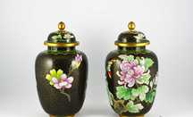 Par de Potes em Cloisonné