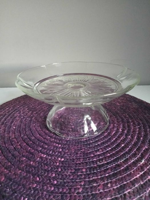 Szklana patera wys. 10cm