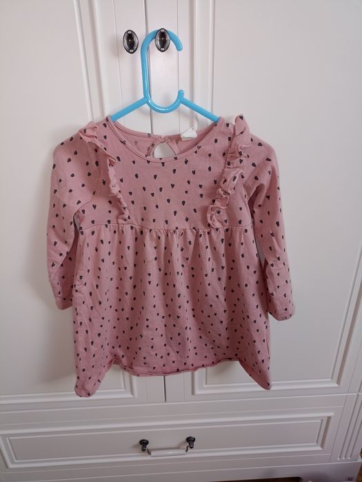 Sukienka dziewczęca z długim rękawem h&m 98