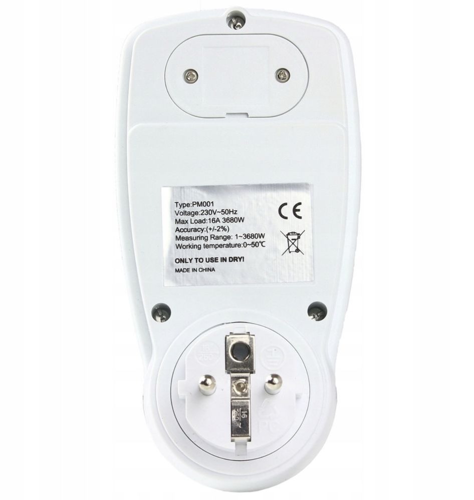 WATOMIERZ Miernik Energii Licznik Zegar LCD Pomiar Prądu