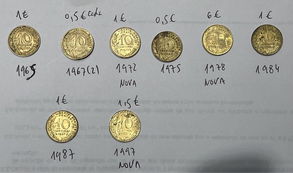 Moedas antigas Francesas