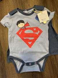 Body krotki rekaw superman superbohater peleryna strój przebranie 80