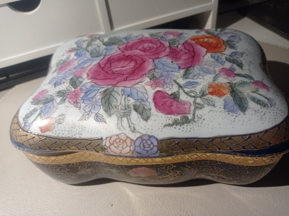 Szkatułka xxl na biżuterię porcelana