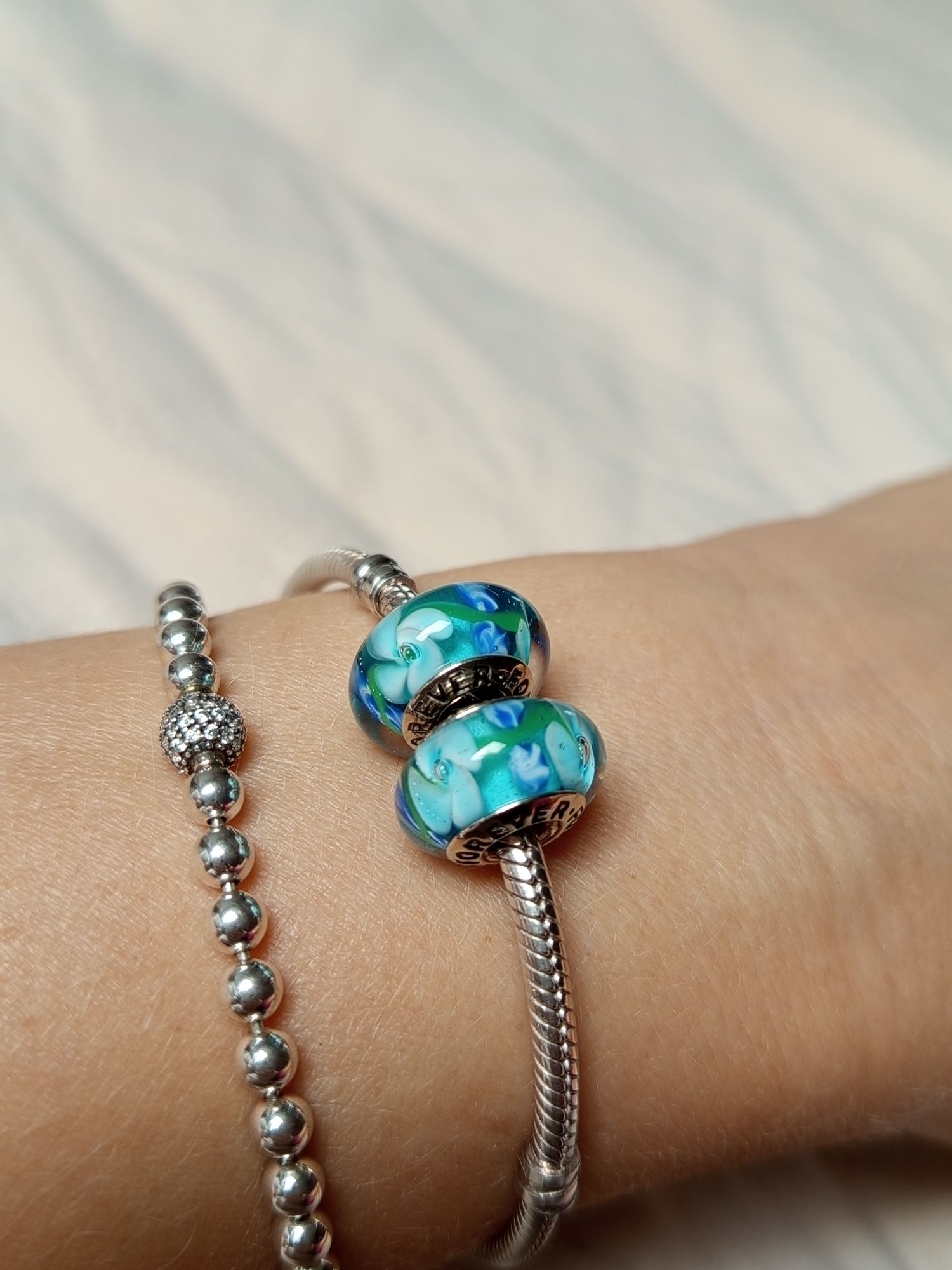 Charms szkiełko szklany koral forever