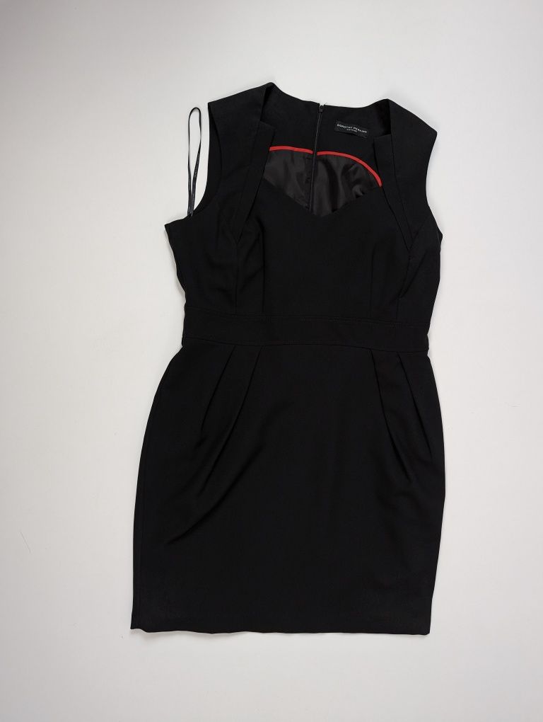 Czarna klasyczna sukienka ciekawy dekolt Dorothy Perkins 44 XXL