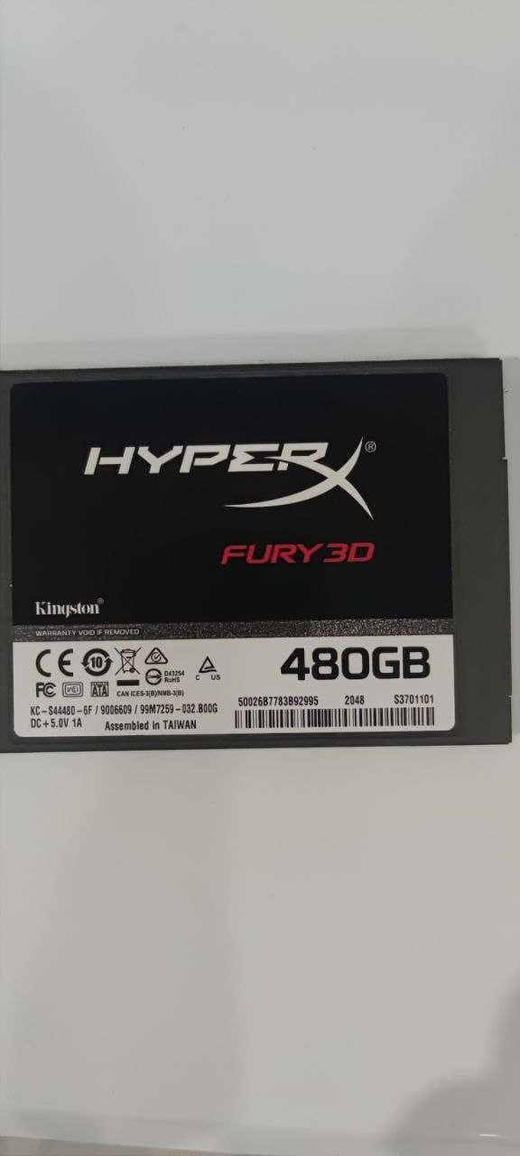 Жесткий диск Kingston SSD HyperX Fury 3D 480GB 2.5" SATAIII 3D TLC