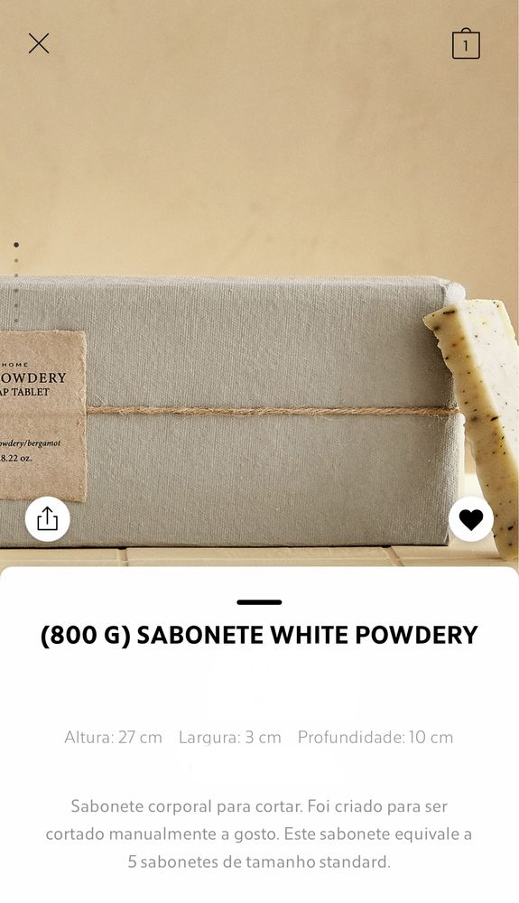 (800 G) Sabonete WHITE POWDERY Zara Home NOVO