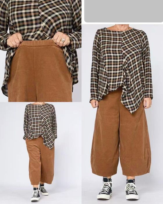 Bluzka damska asymetria  w kratę