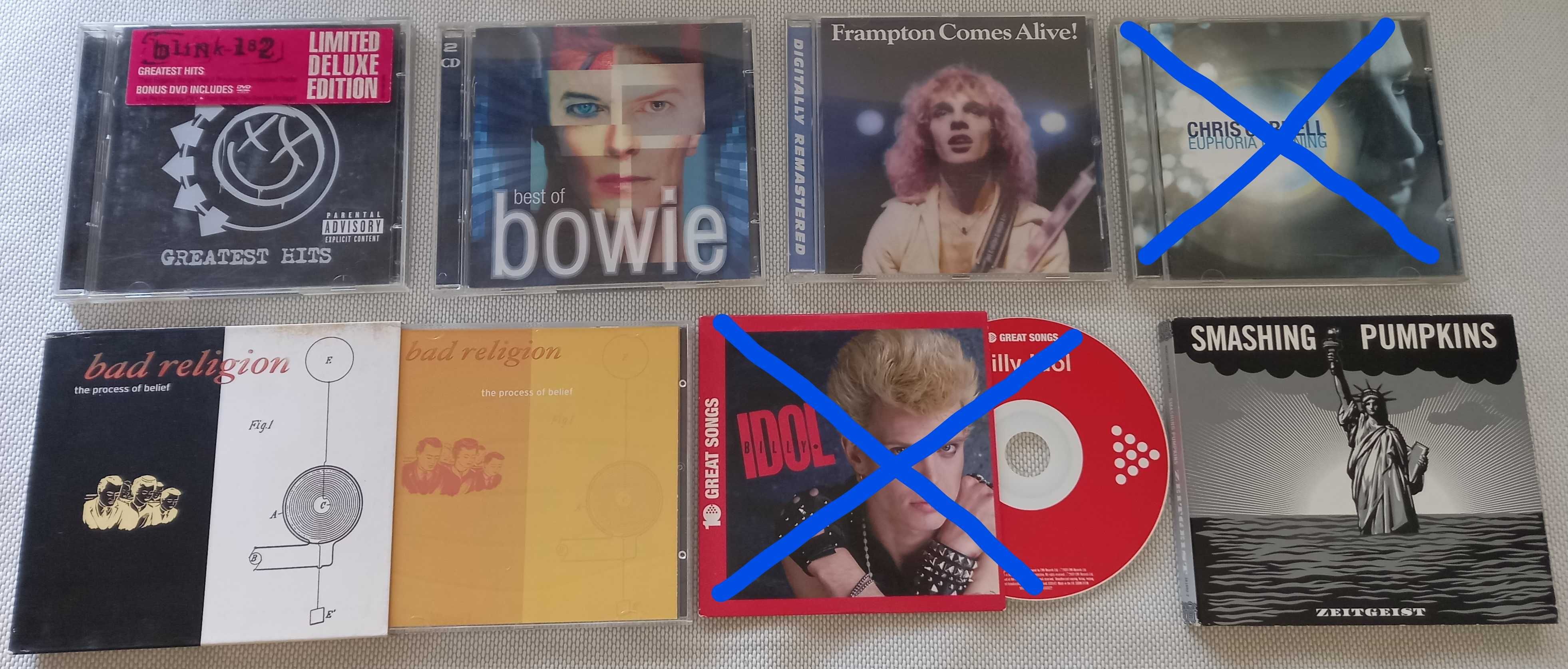 Vários CDs de Rock - Green Day, Pearl Jam, Bowie, Blink, Dylan, Stones