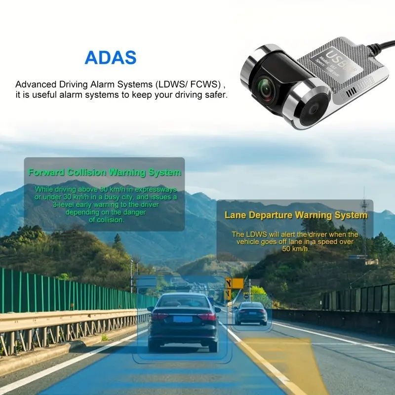 Wideorejestrator kamera 1080p USB dla radia Android z ADAS+karta SD32G