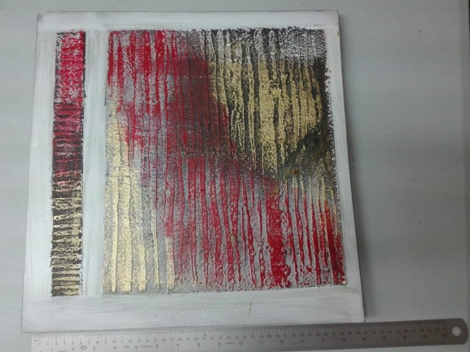 Quadro Tela - tons vermelhos e amarelos