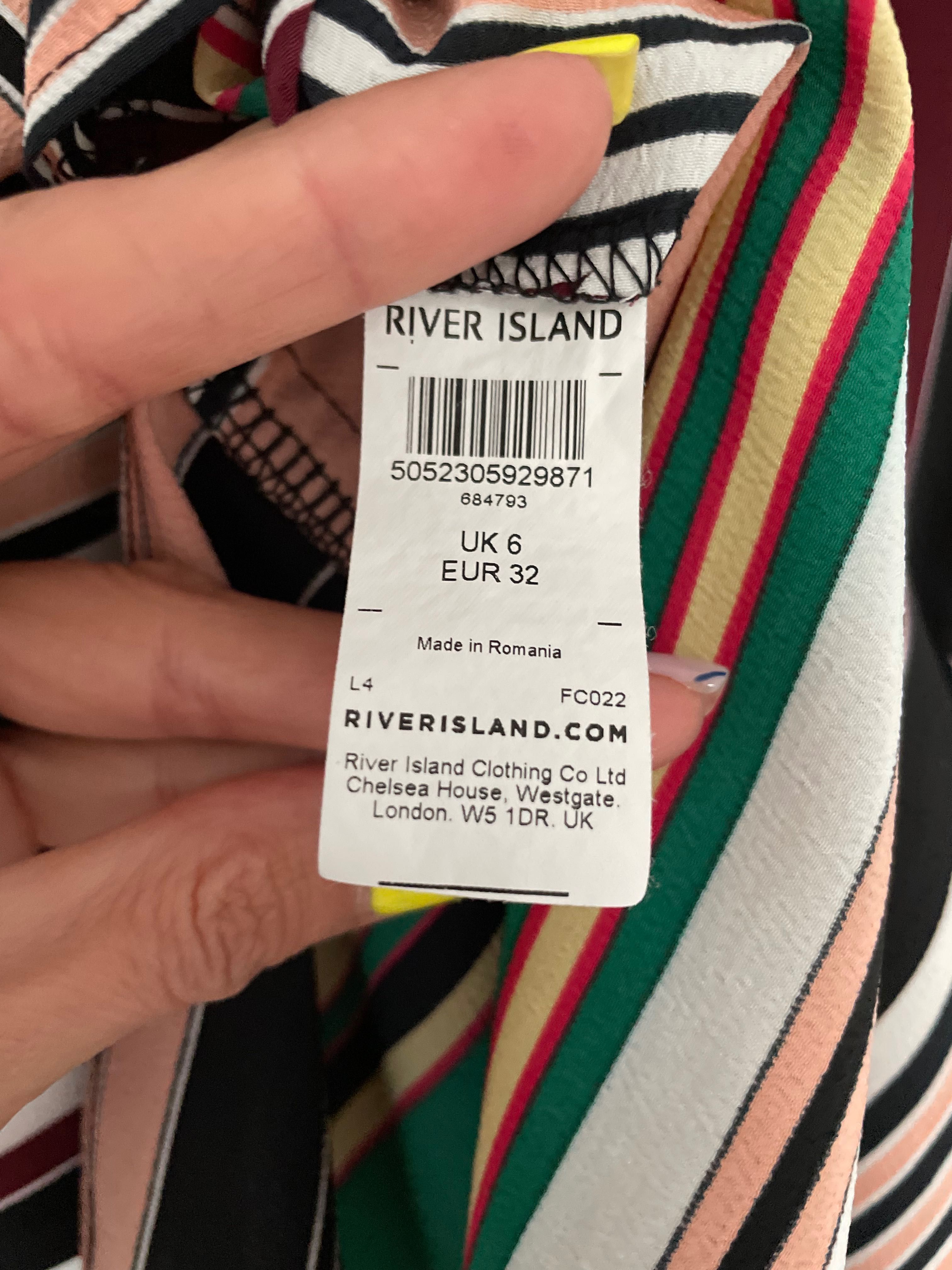 Bluzka River Island UK6 XS S luźna odkryte ramiona paski outlet uk