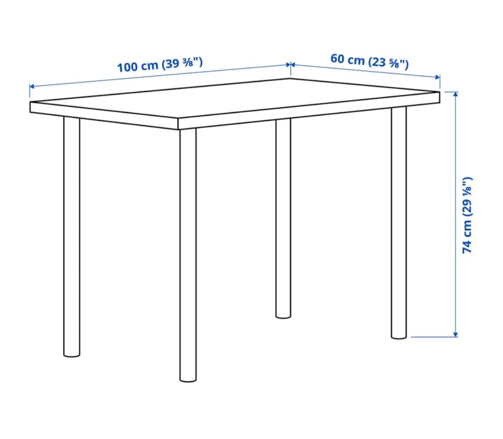 Mesa / secretária branca Ikea Linnmon/Adils usada