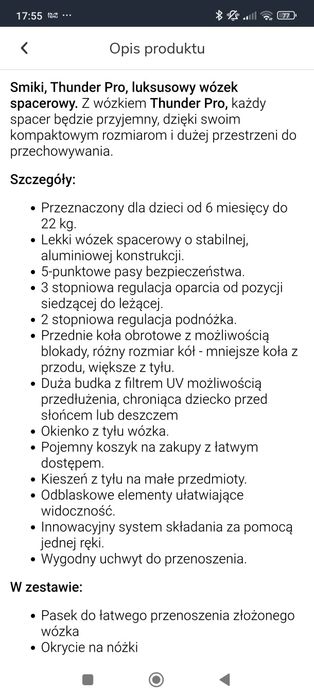 Wózek spacerowy czarno-złoty
