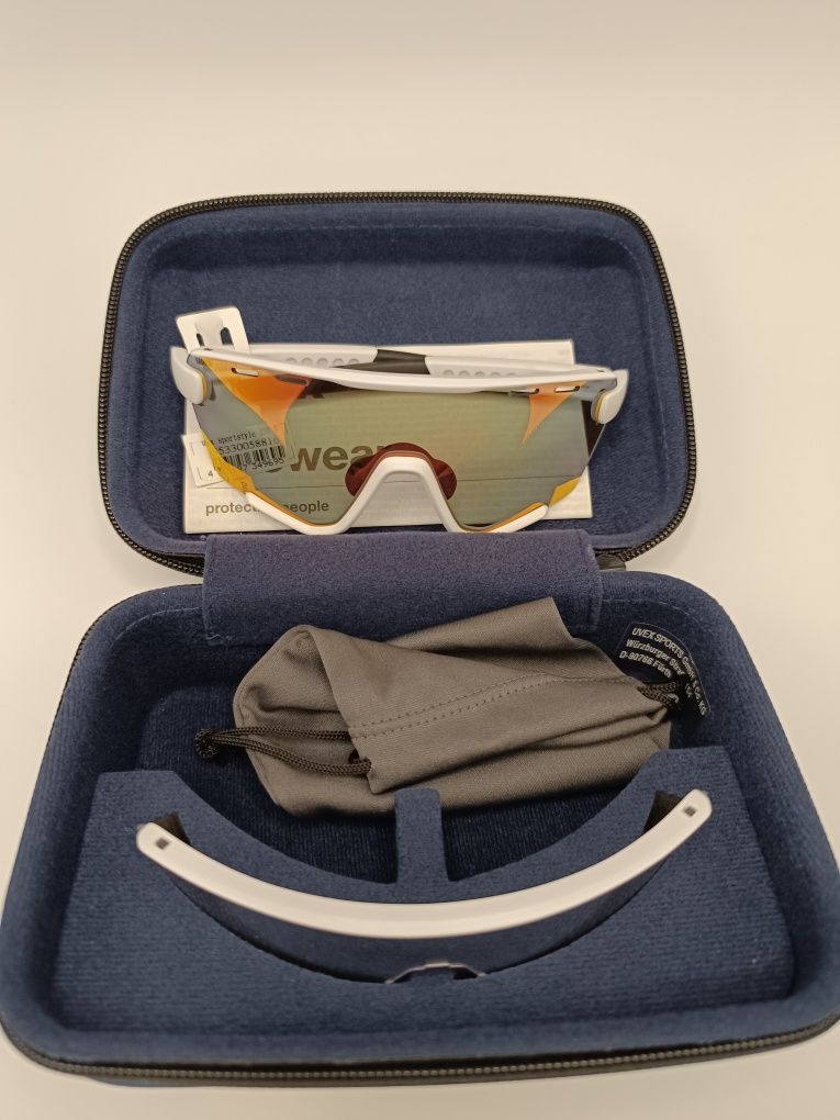 Okulary Uvex Sportstyle 236 SET białe czerwone i przezroczyste szkła