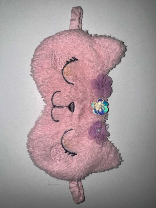 Маска для сна Кошечка розовая кошка котенок