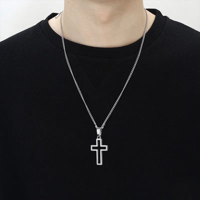 Colar Masculino Cruz - Aço Inoxidável  - PulseirasMe4You