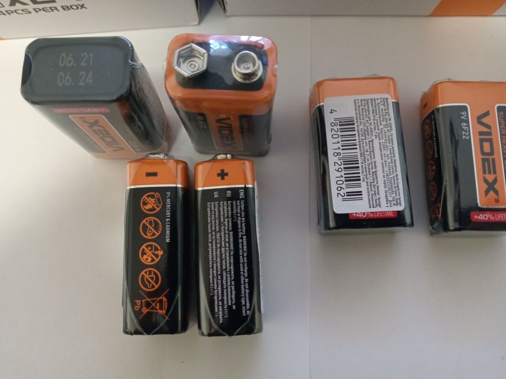 Батарейка  VIDEX 6F22/9V (КРОНА)