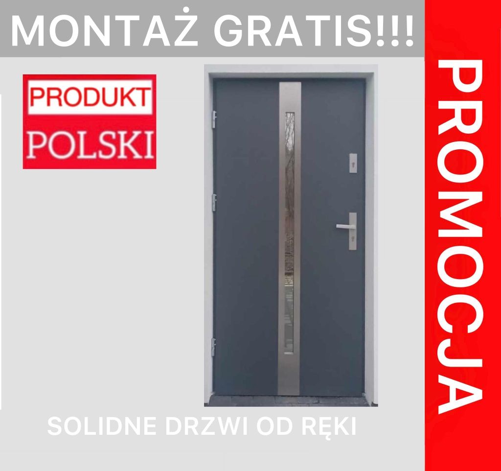 Drzwi zewnętrzne z montażem do bloku