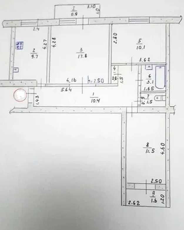 Продам 3 комнатную квартиру Чешка в кирпичном доме на Юбилейном