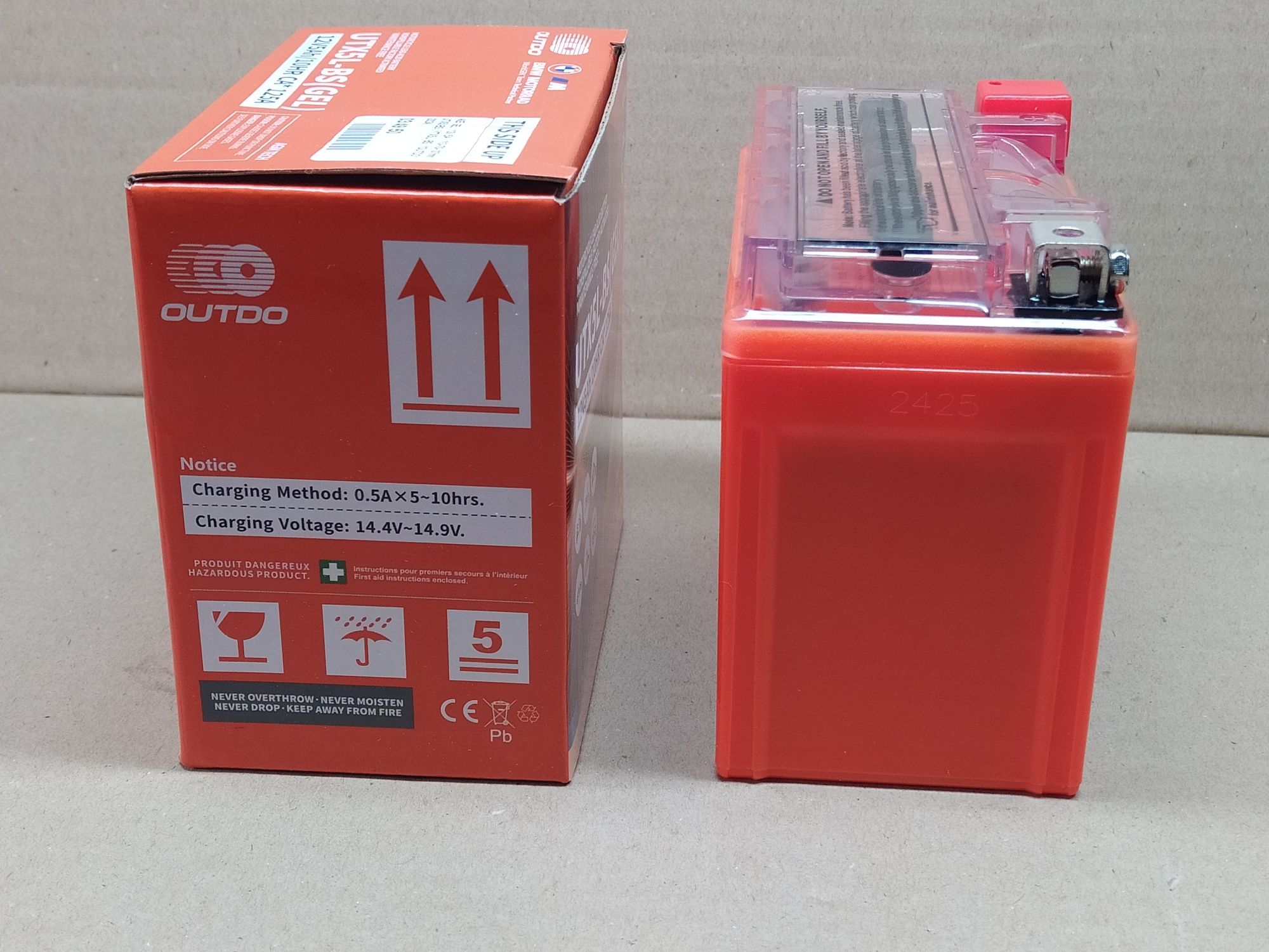 Аккумулятор мото АКБ GEL 12V 5A "OUTDO" 113-70-107mm UTX5L-BS