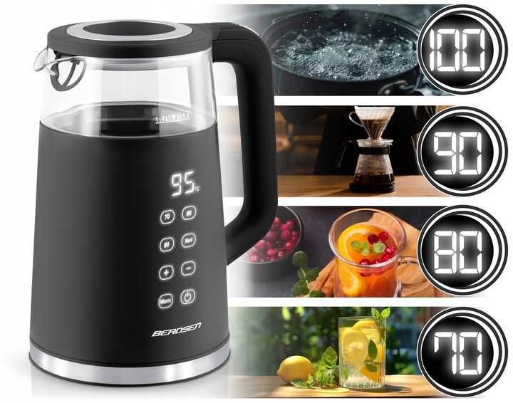 Czajnik Elektryczny 1,7L 2200W Z Regulacją Temperatury Panel Dotykowy