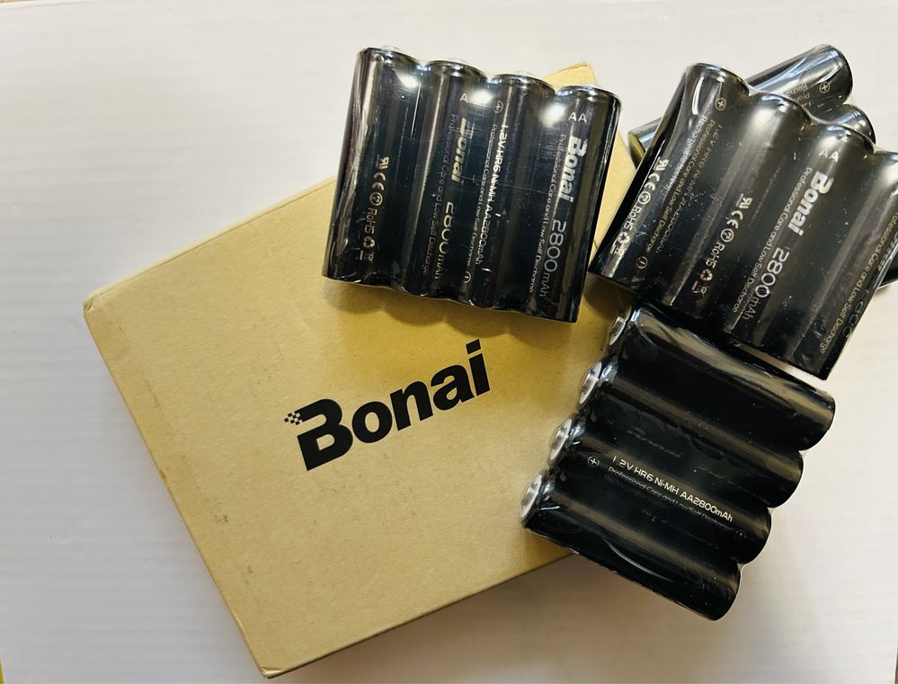Перезаряжаемые аккумуляторы BONAI типа AA, 2800 мАч батарейки