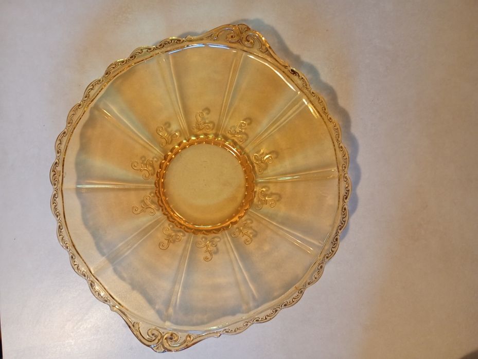 Szklana patera Brockwitz w odcieniu miodowym