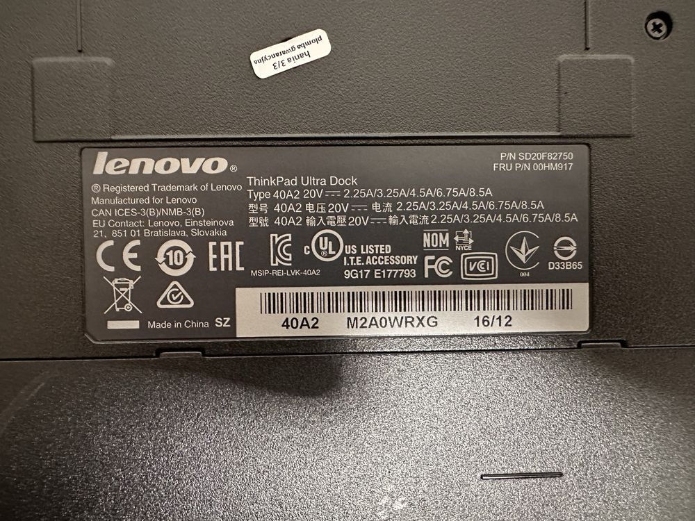 Lenovo ThinkPad T560 + stacja dokująca + ładowarka
