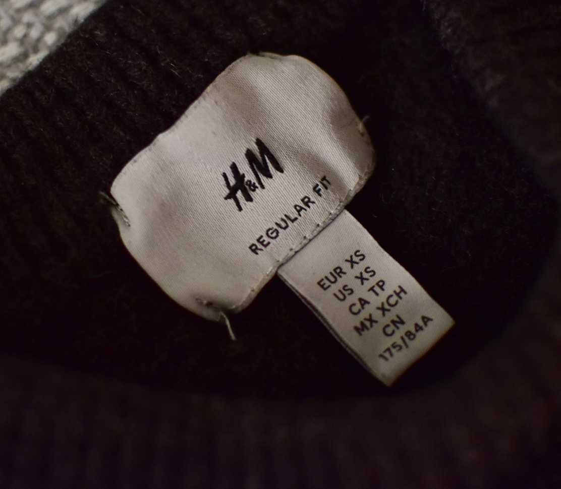 Wełniany brązowy sweterek, regular fit, H&M, 100% wełna