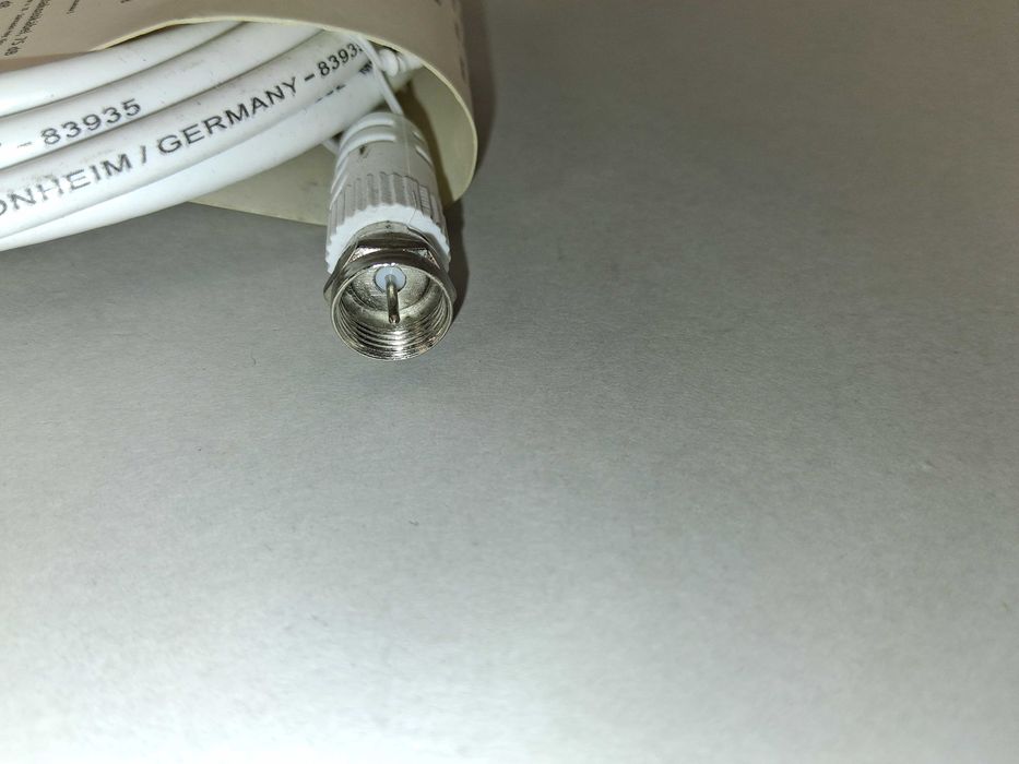 N248 Kabel SAT 1,5m Antenowy HAMA Biały Wtyk F 75 dB Koaksjalny