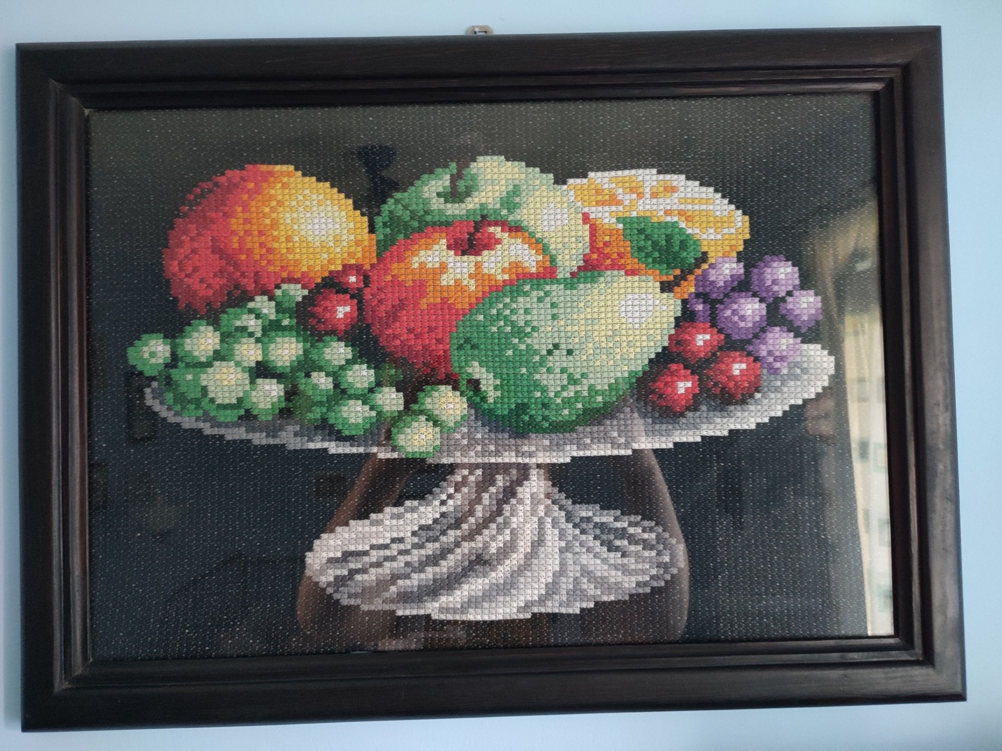 Obraz wyszywany owoce