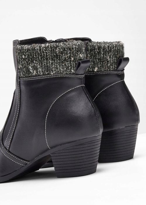 B.P.C czarne botki na obcasie ^38